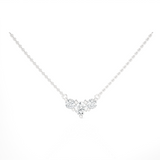 Round Lab Grown Diamond Three Stone Necklace