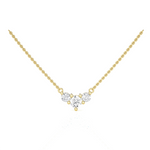 Round Lab Grown Diamond Three Stone Necklace