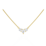 Round Lab Grown Diamond Three Stone Necklace