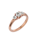 7/8 ctw Round Three Stone Lab Grown Diamond Ring