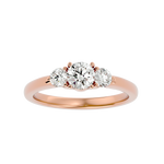 7/8 ctw Round Three Stone Lab Grown Diamond Ring