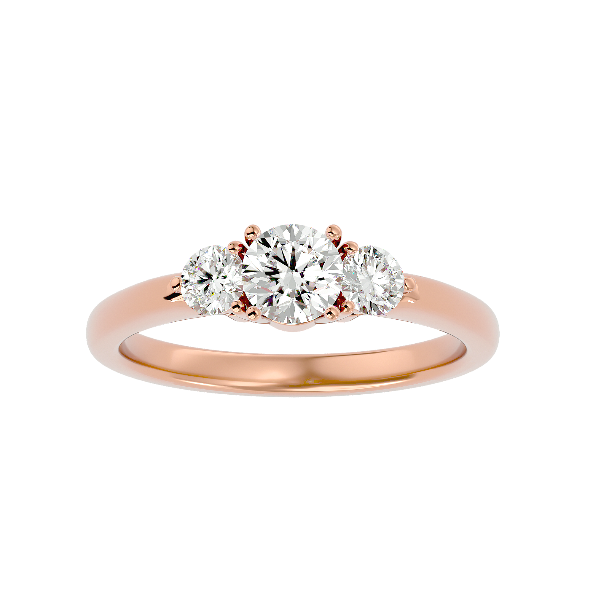 7/8 ctw Round Three Stone Lab Grown Diamond Ring
