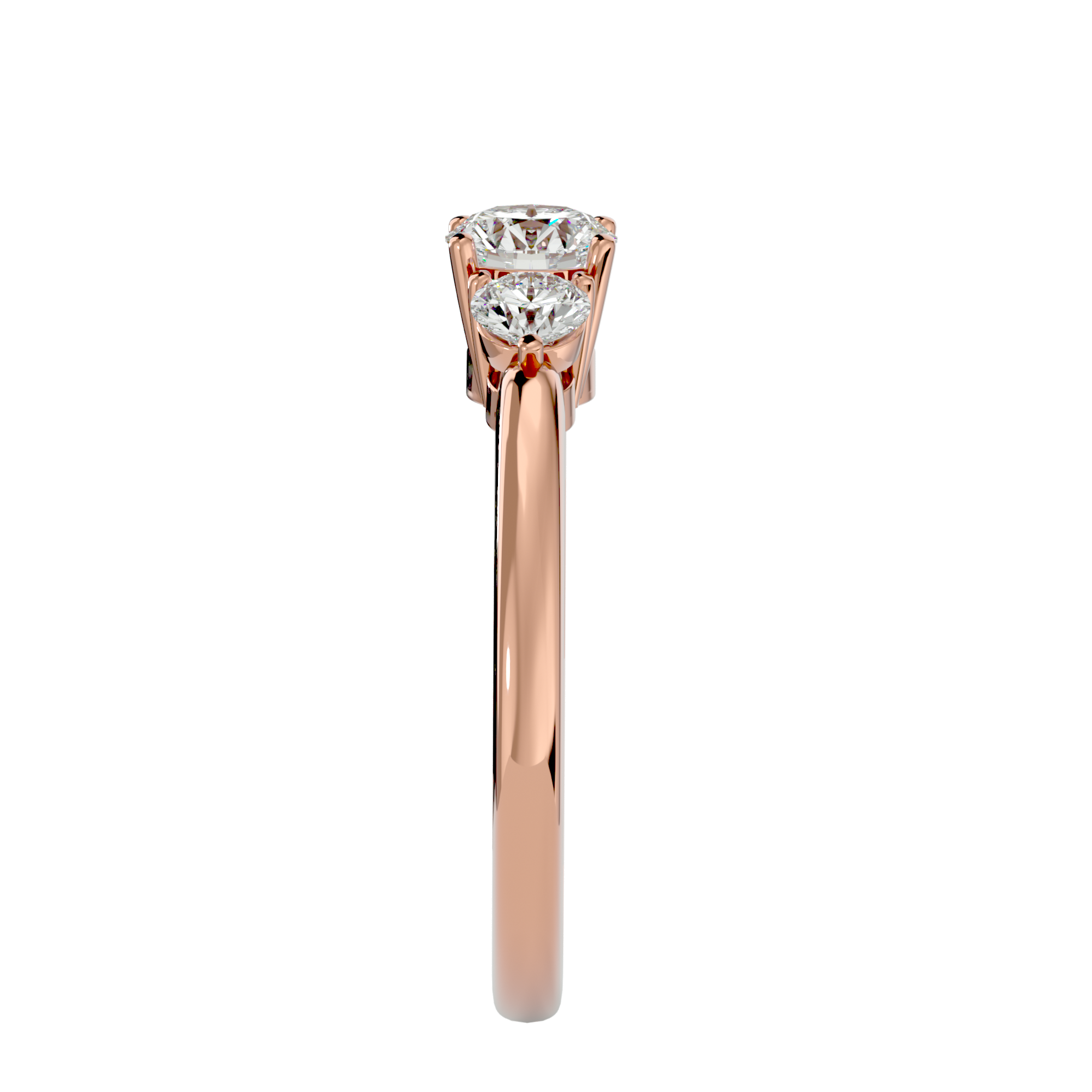 7/8 ctw Round Three Stone Lab Grown Diamond Ring