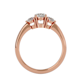 7/8 ctw Round Three Stone Lab Grown Diamond Ring