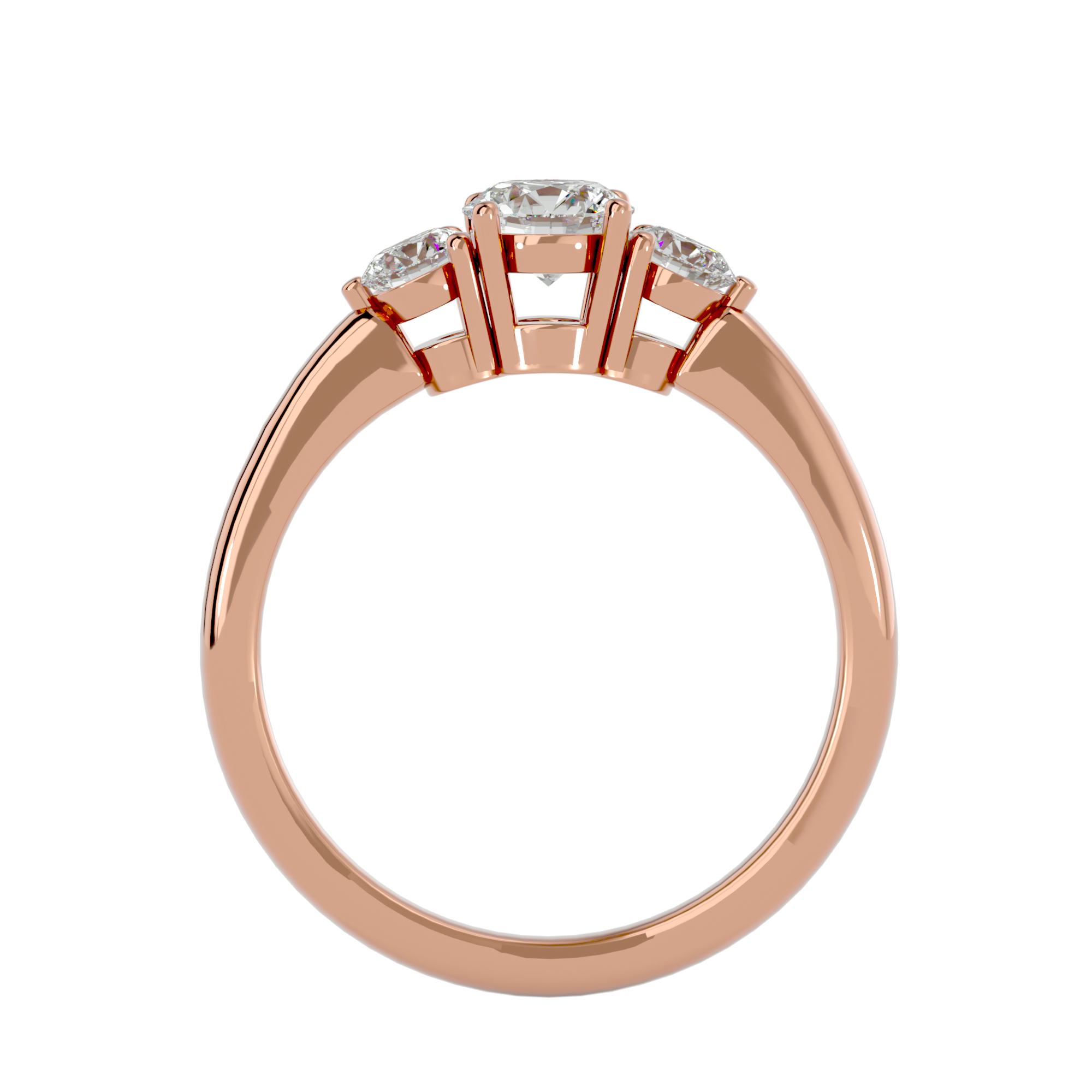 7/8 ctw Round Three Stone Lab Grown Diamond Ring