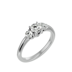 7/8 ctw Round Three Stone Lab Grown Diamond Ring
