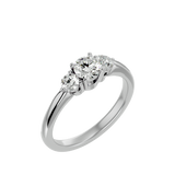 7/8 ctw Round Three Stone Lab Grown Diamond Ring