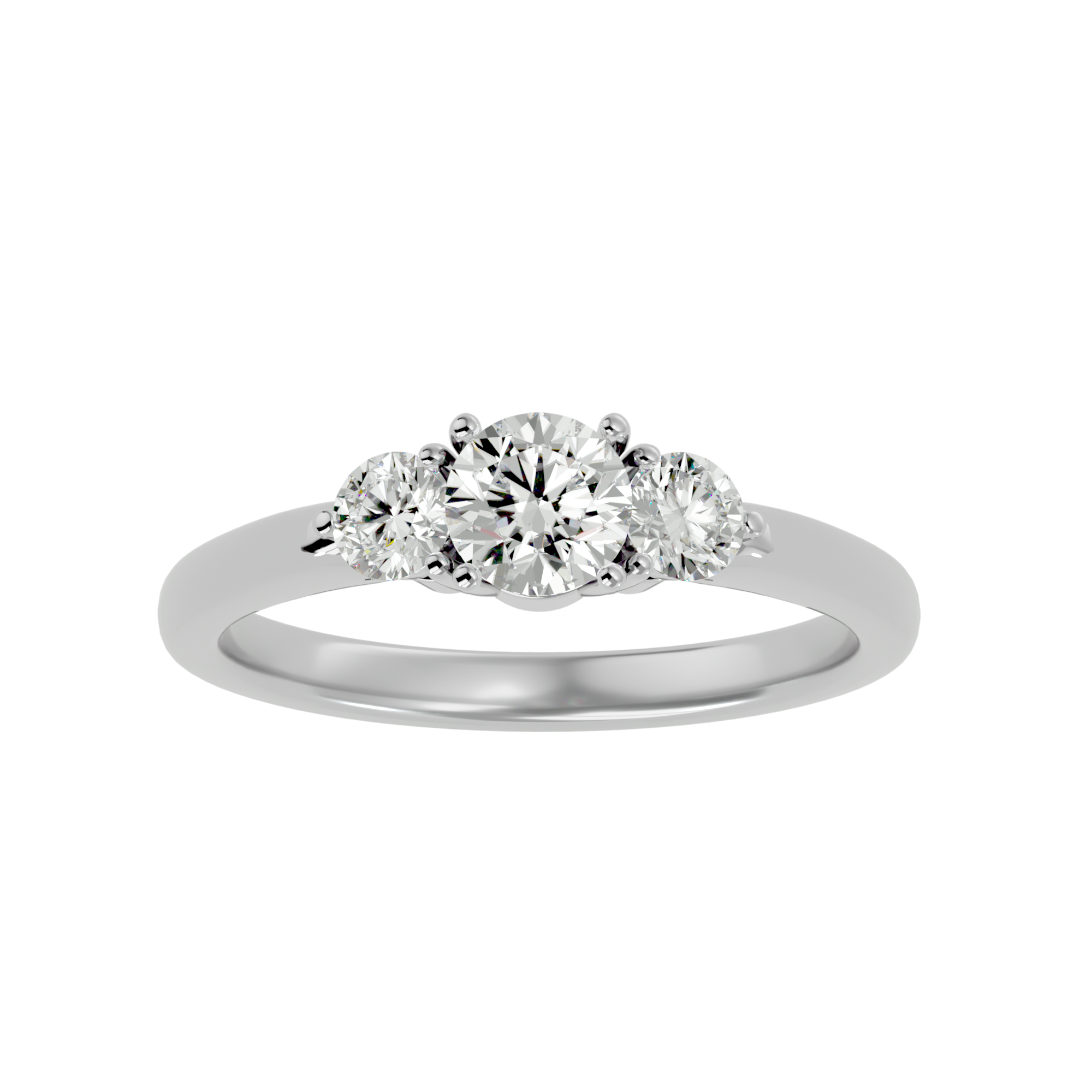 7/8 ctw Round Three Stone Lab Grown Diamond Ring