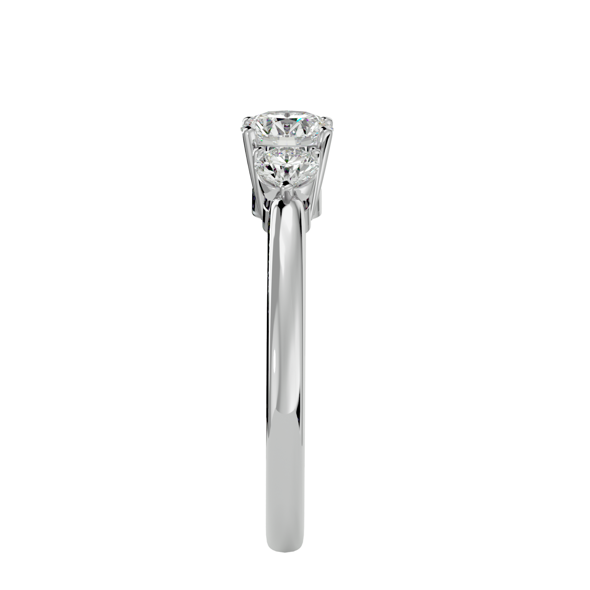 7/8 ctw Round Three Stone Lab Grown Diamond Ring