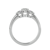 7/8 ctw Round Three Stone Lab Grown Diamond Ring