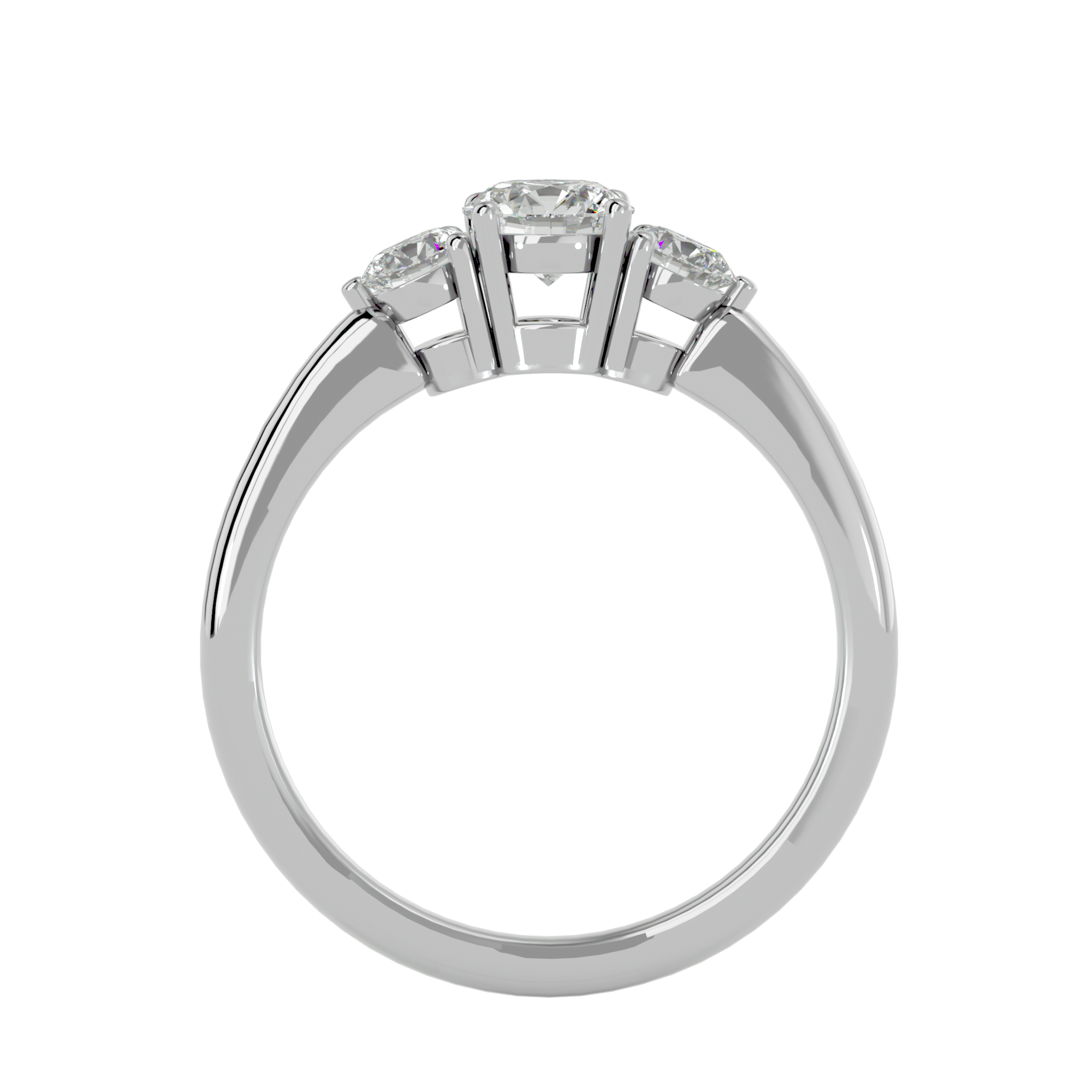7/8 ctw Round Three Stone Lab Grown Diamond Ring