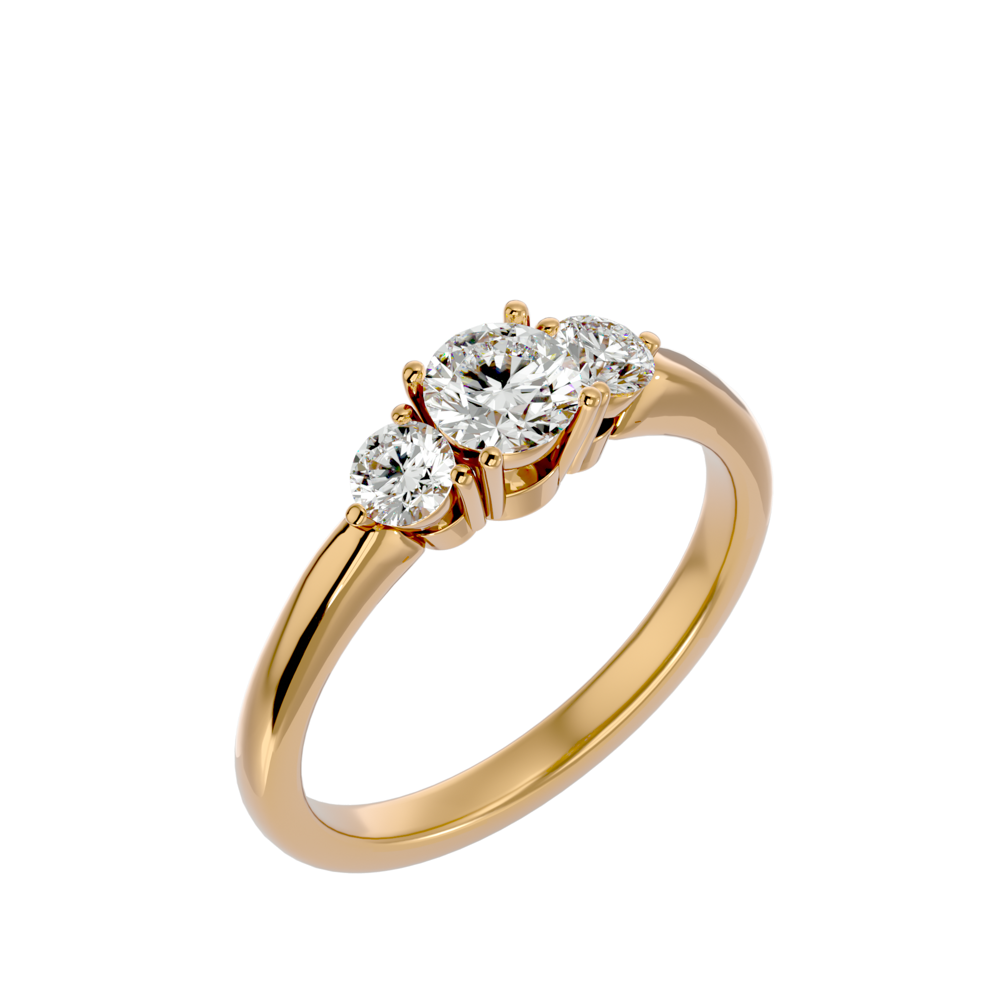 7/8 ctw Round Three Stone Lab Grown Diamond Ring