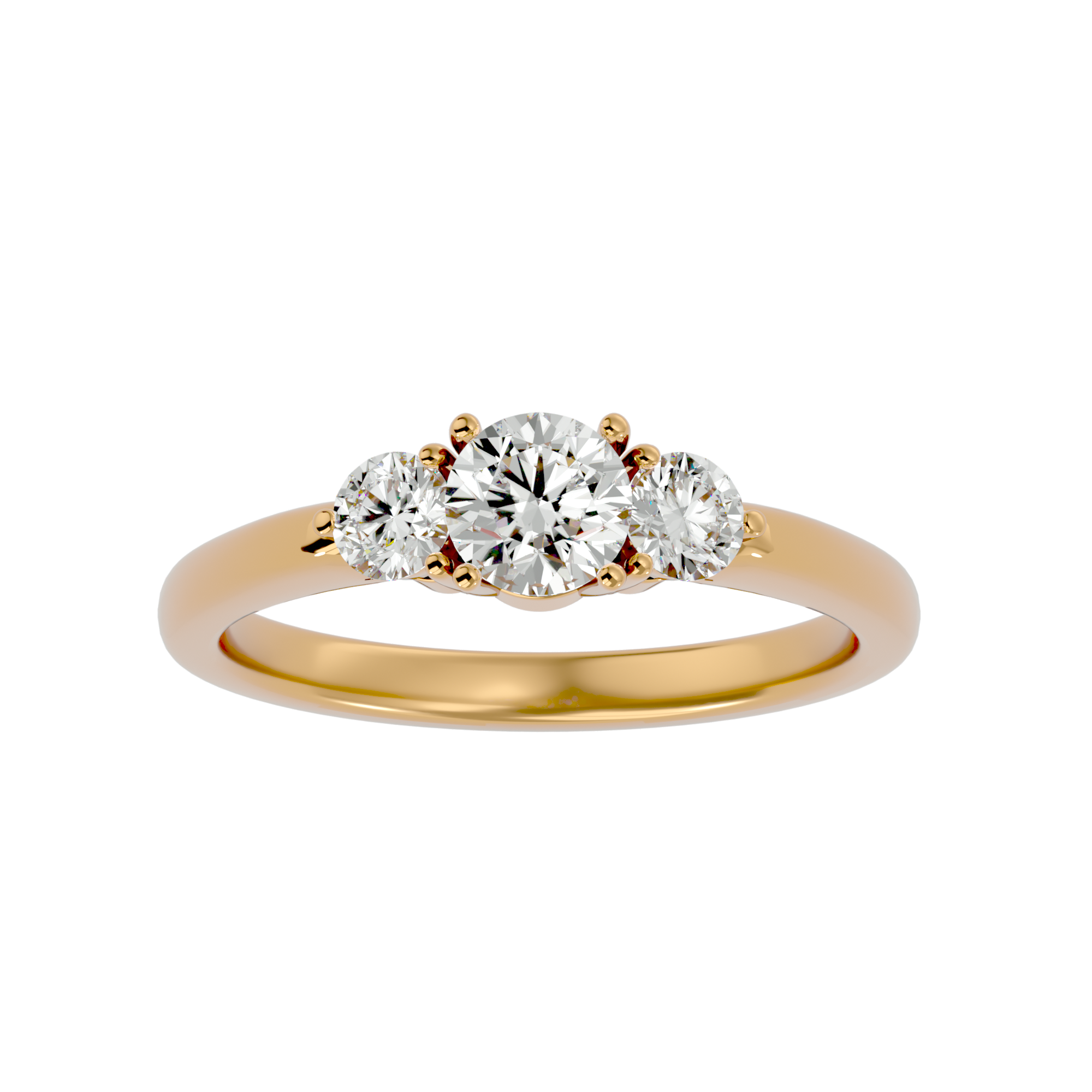 7/8 ctw Round Three Stone Lab Grown Diamond Ring