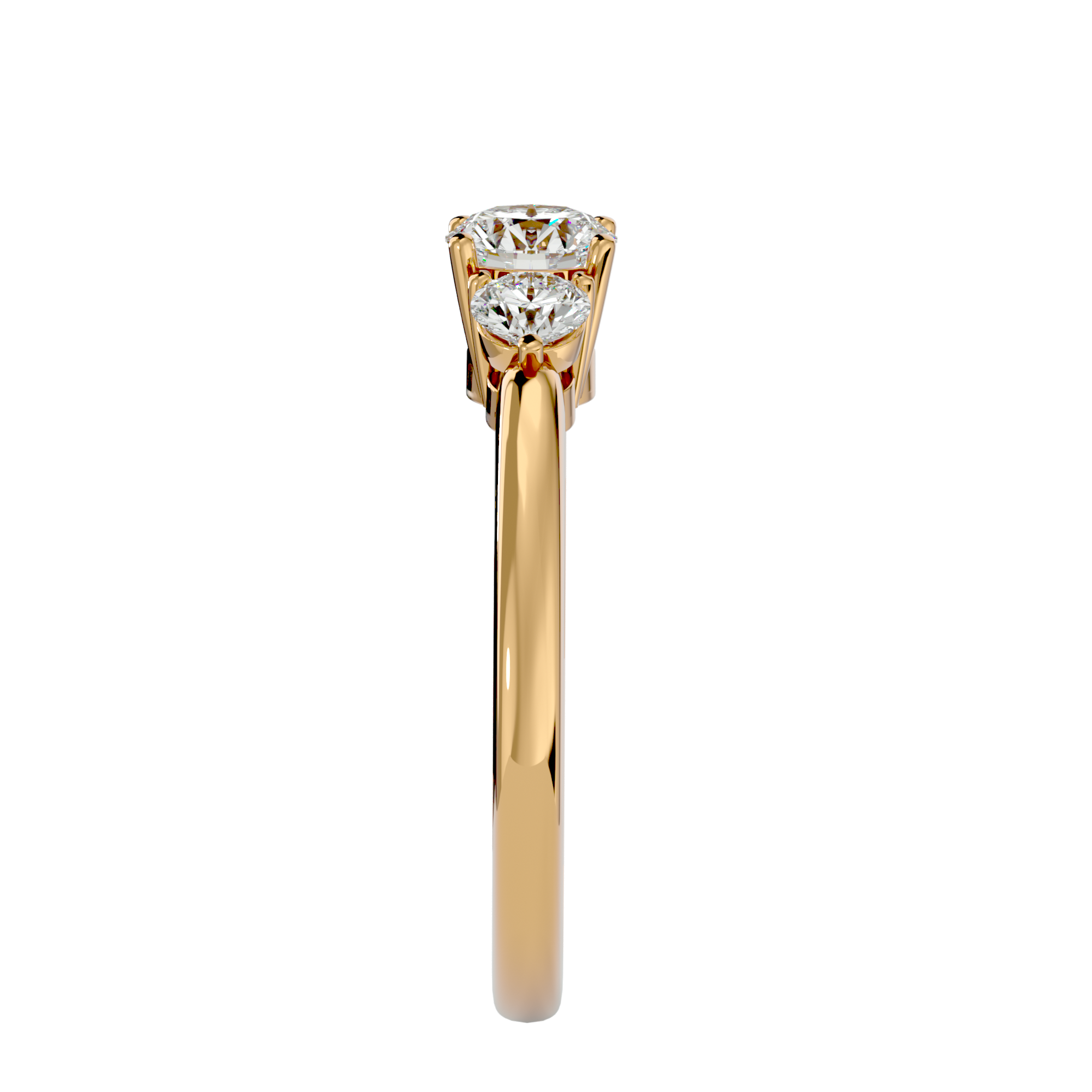 7/8 ctw Round Three Stone Lab Grown Diamond Ring