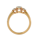 7/8 ctw Round Three Stone Lab Grown Diamond Ring