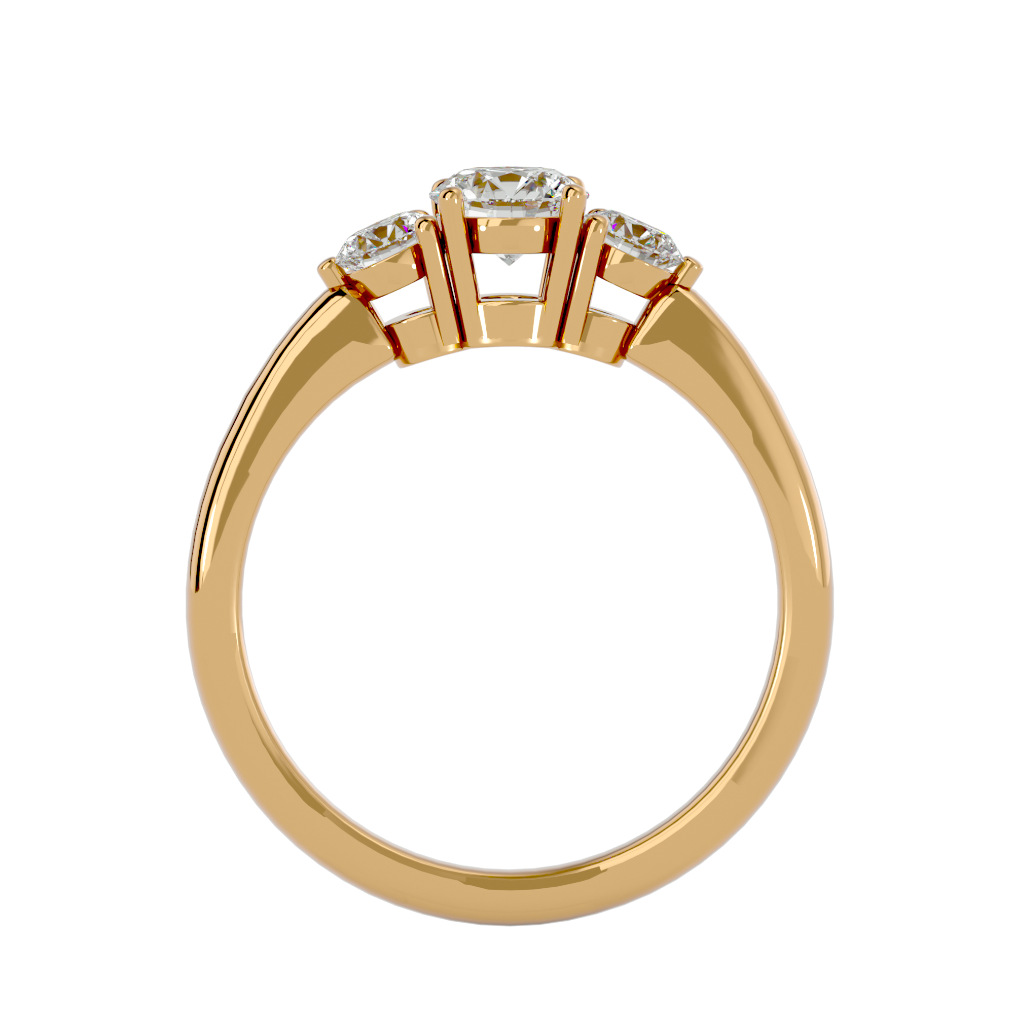 7/8 ctw Round Three Stone Lab Grown Diamond Ring