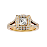 1 1/2 ctw Princess-Cut Lab Grown Diamond Halo Engagement Ring