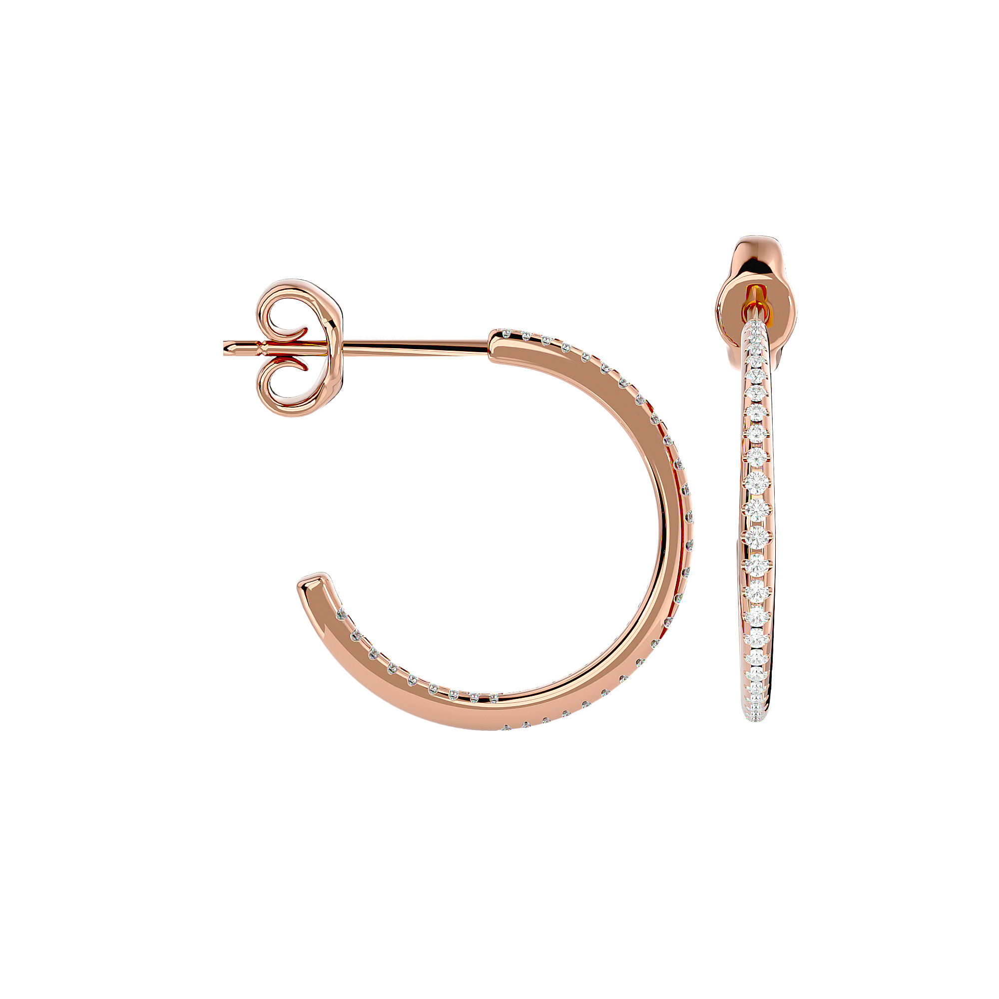 Round Lab Grown Diamond Hoop Earrings