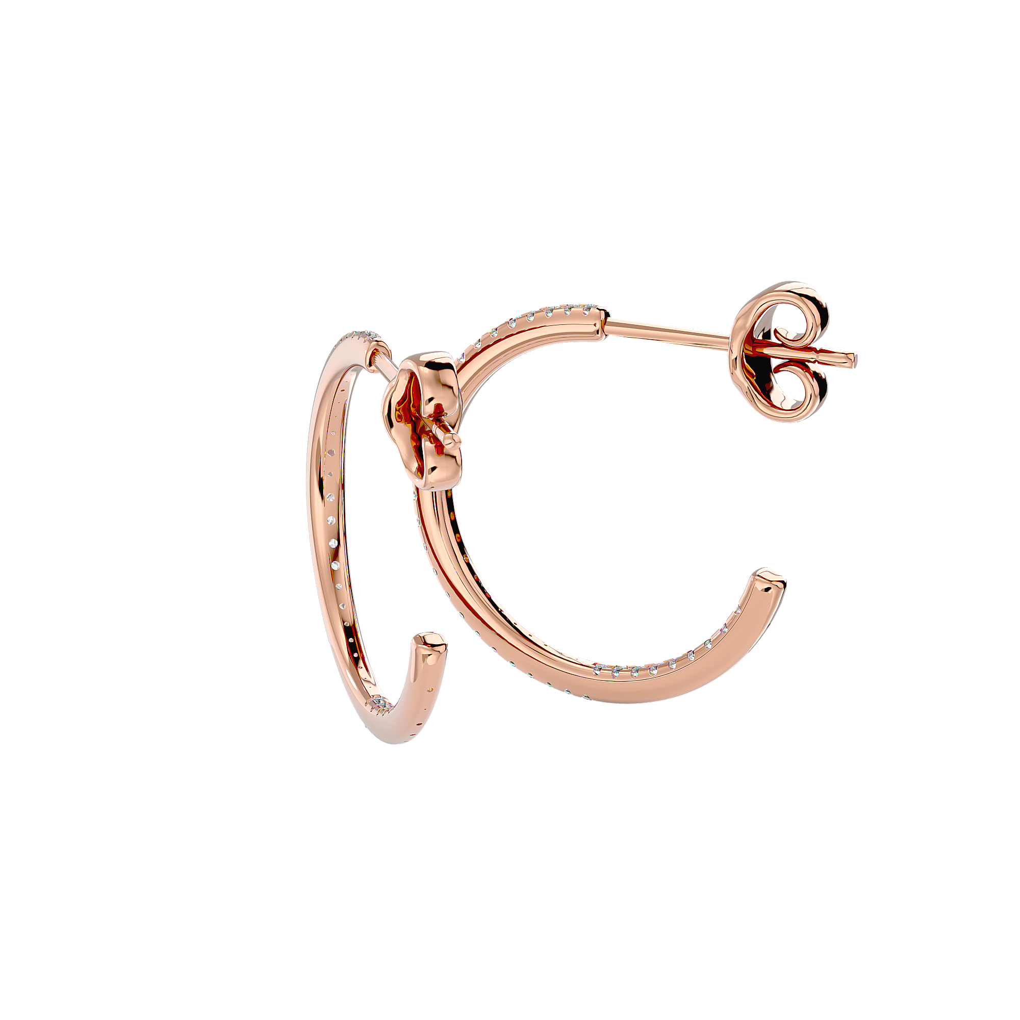 Round Lab Grown Diamond Hoop Earrings