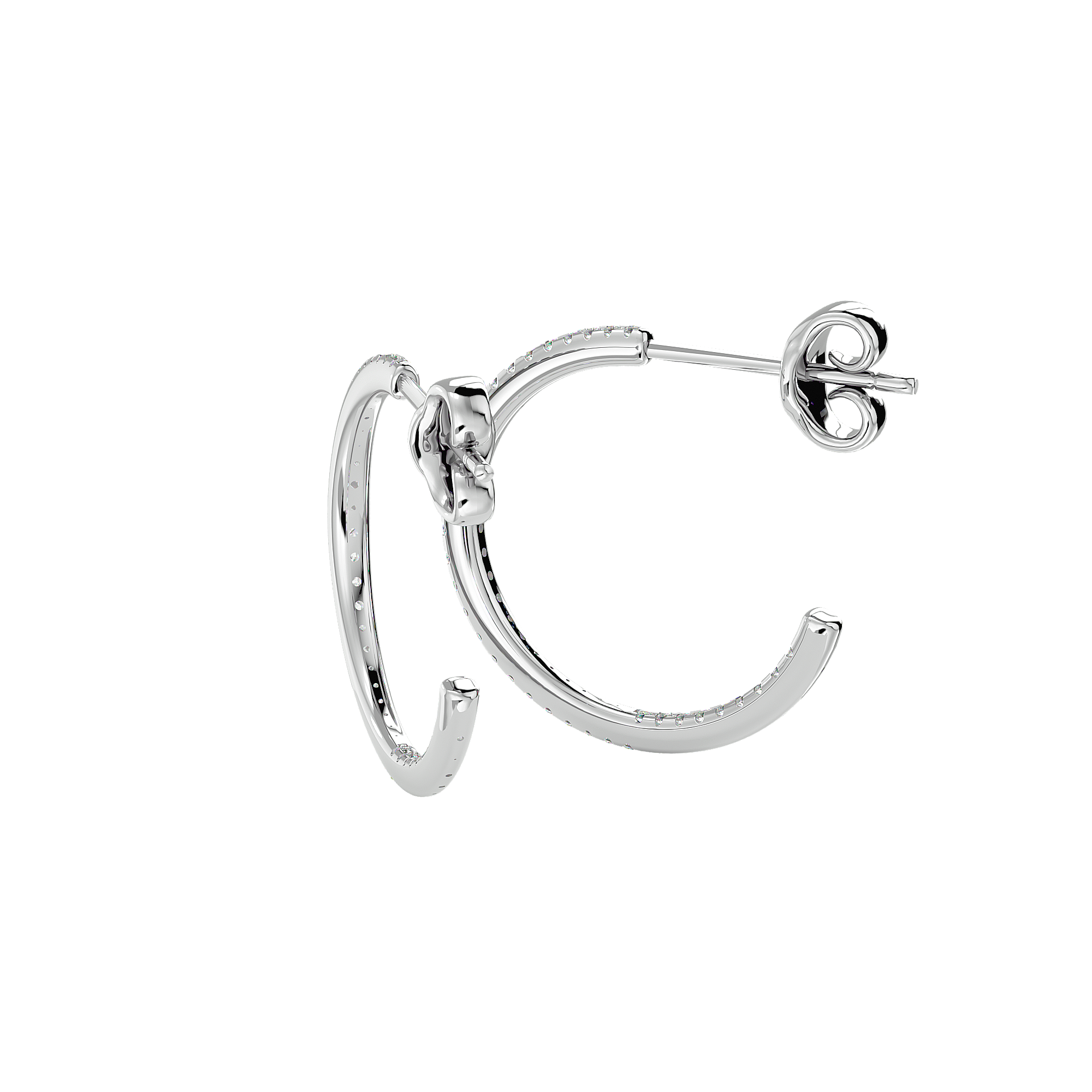 Round Lab Grown Diamond Hoop Earrings