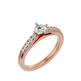 1/2 ctw Round Lab Grown Diamond Side Stone Engagement Ring