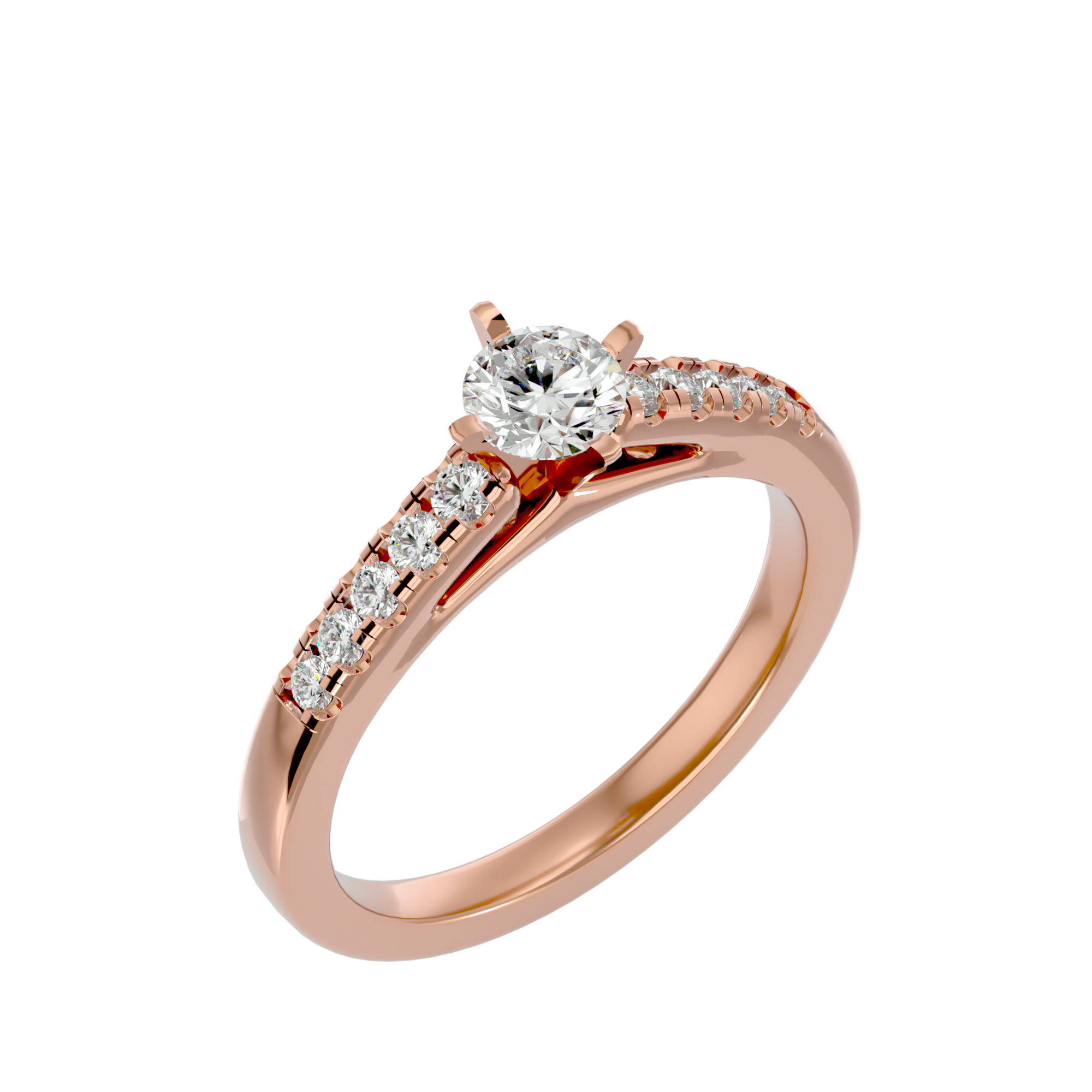 1/2 ctw Round Lab Grown Diamond Side Stone Engagement Ring