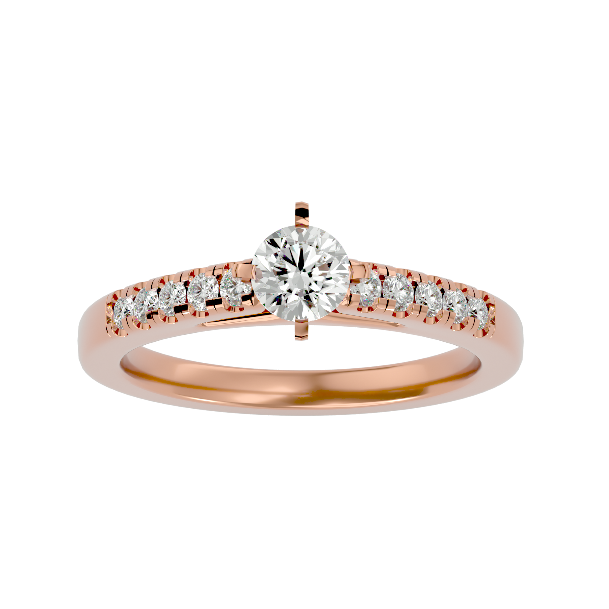 1/2 ctw Round Lab Grown Diamond Side Stone Engagement Ring