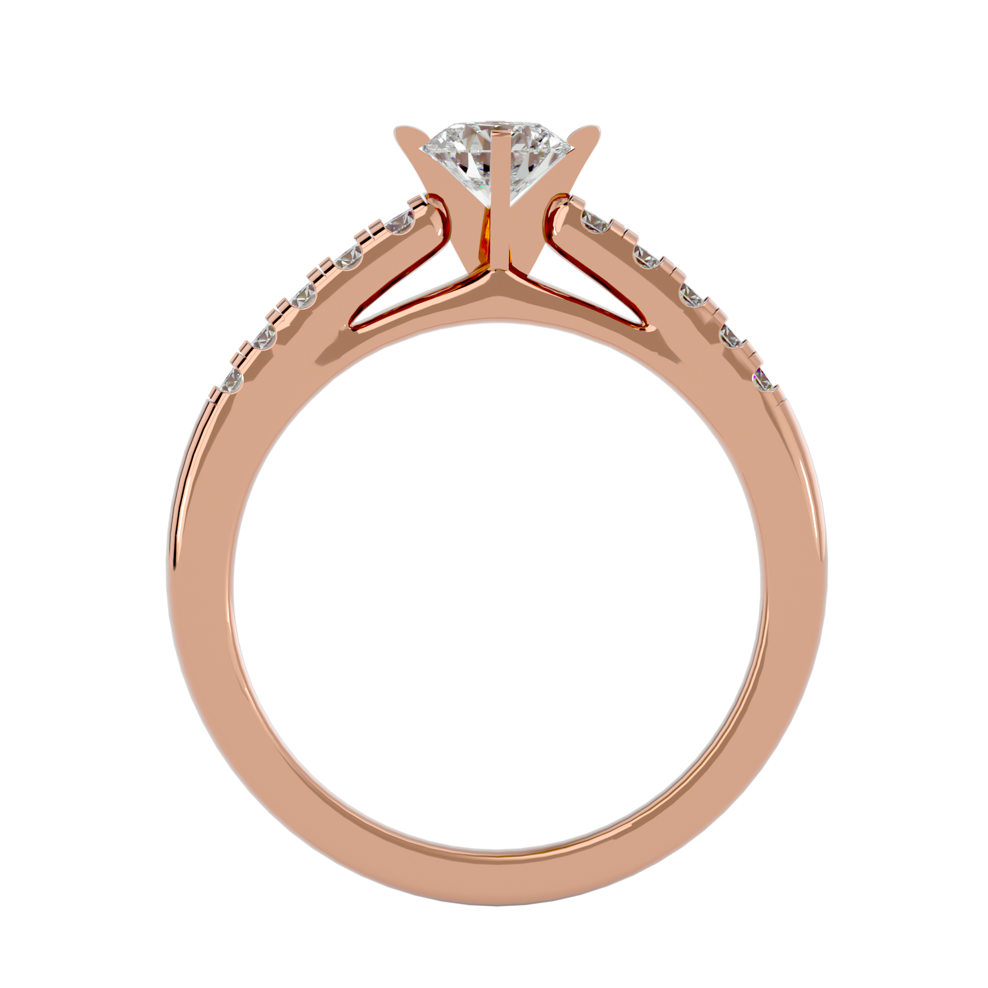 1/2 ctw Round Lab Grown Diamond Side Stone Engagement Ring