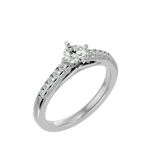 1/2 ctw Round Lab Grown Diamond Side Stone Engagement Ring