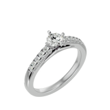 1/2 ctw Round Lab Grown Diamond Side Stone Engagement Ring