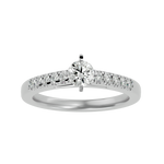 1/2 ctw Round Lab Grown Diamond Side Stone Engagement Ring