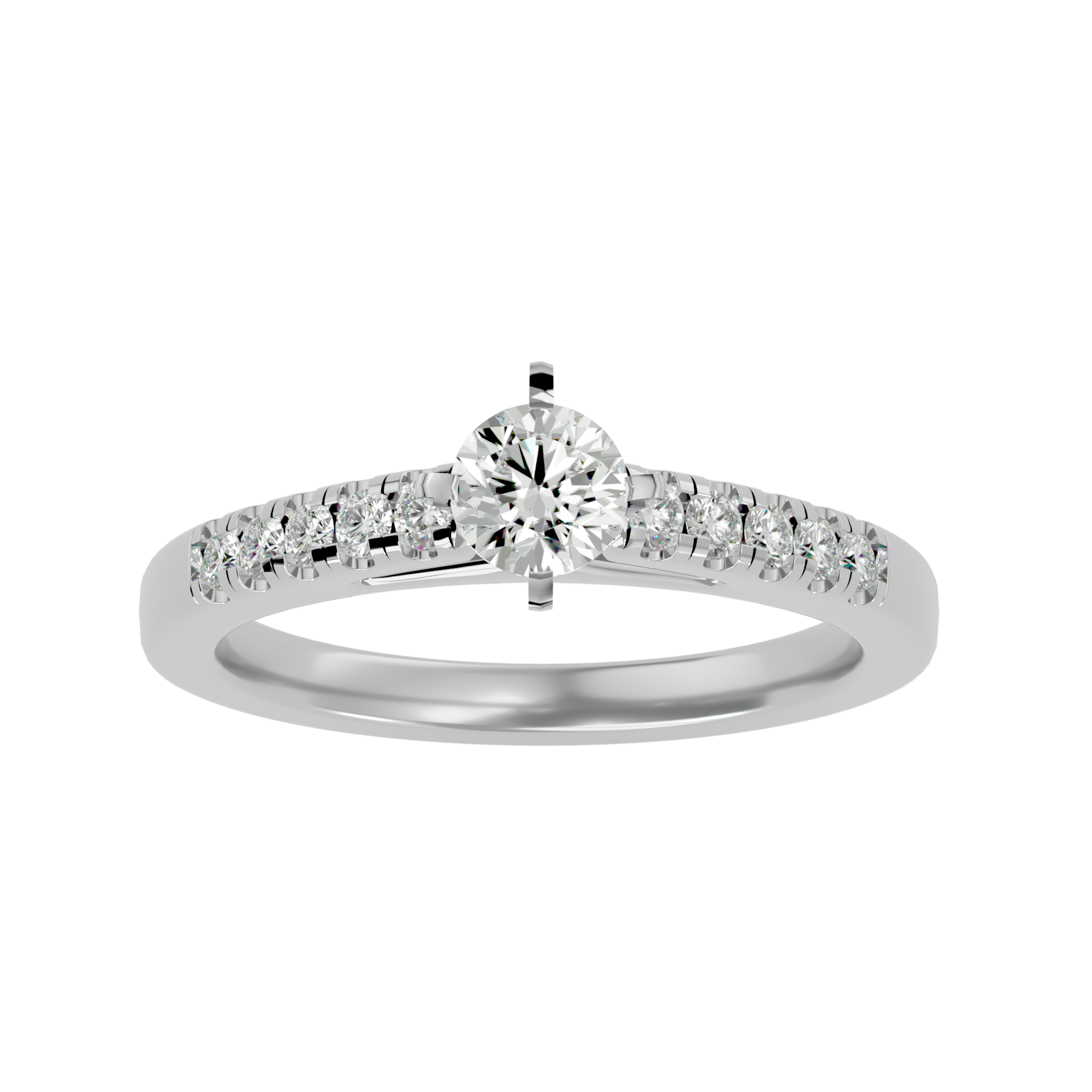 1/2 ctw Round Lab Grown Diamond Side Stone Engagement Ring