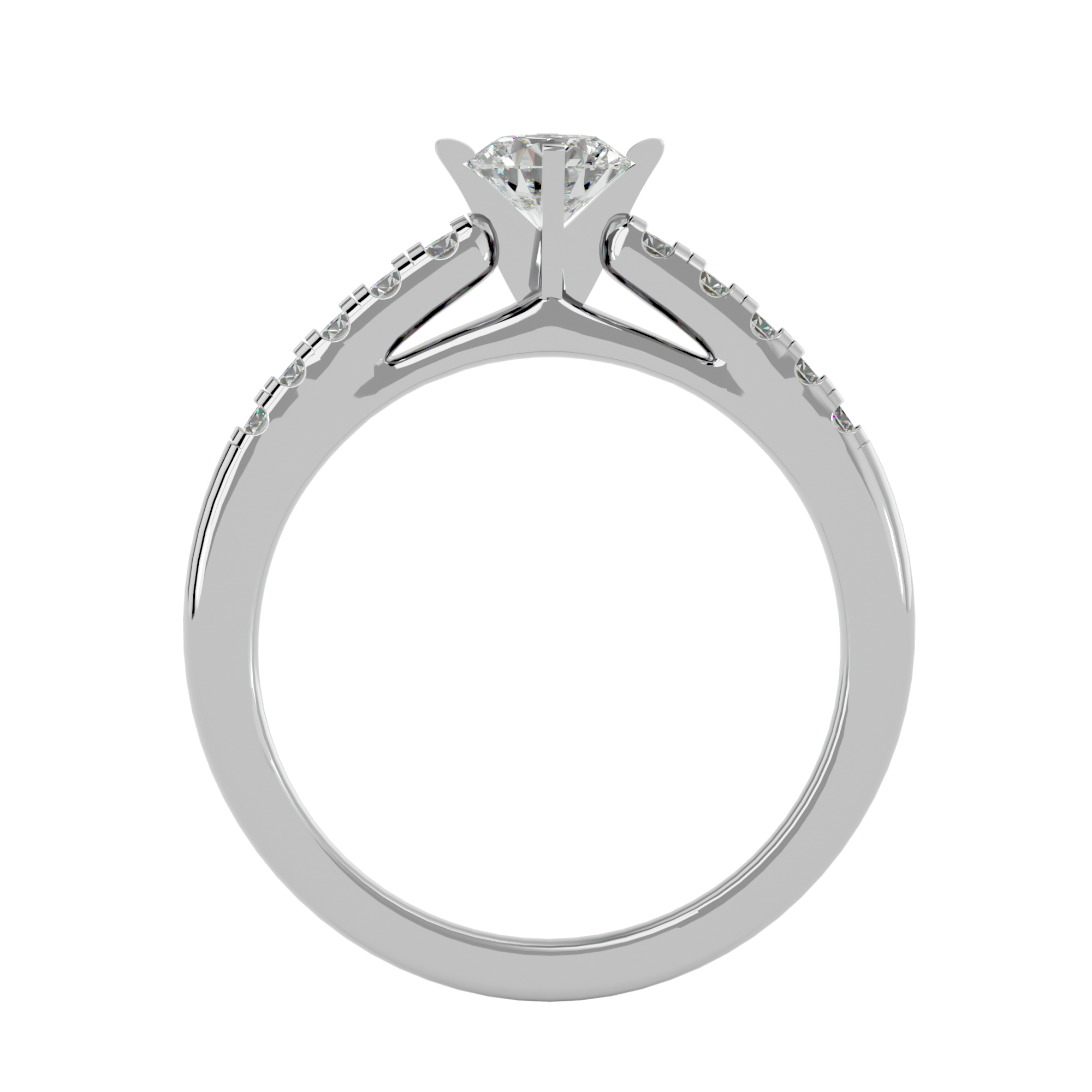 1/2 ctw Round Lab Grown Diamond Side Stone Engagement Ring