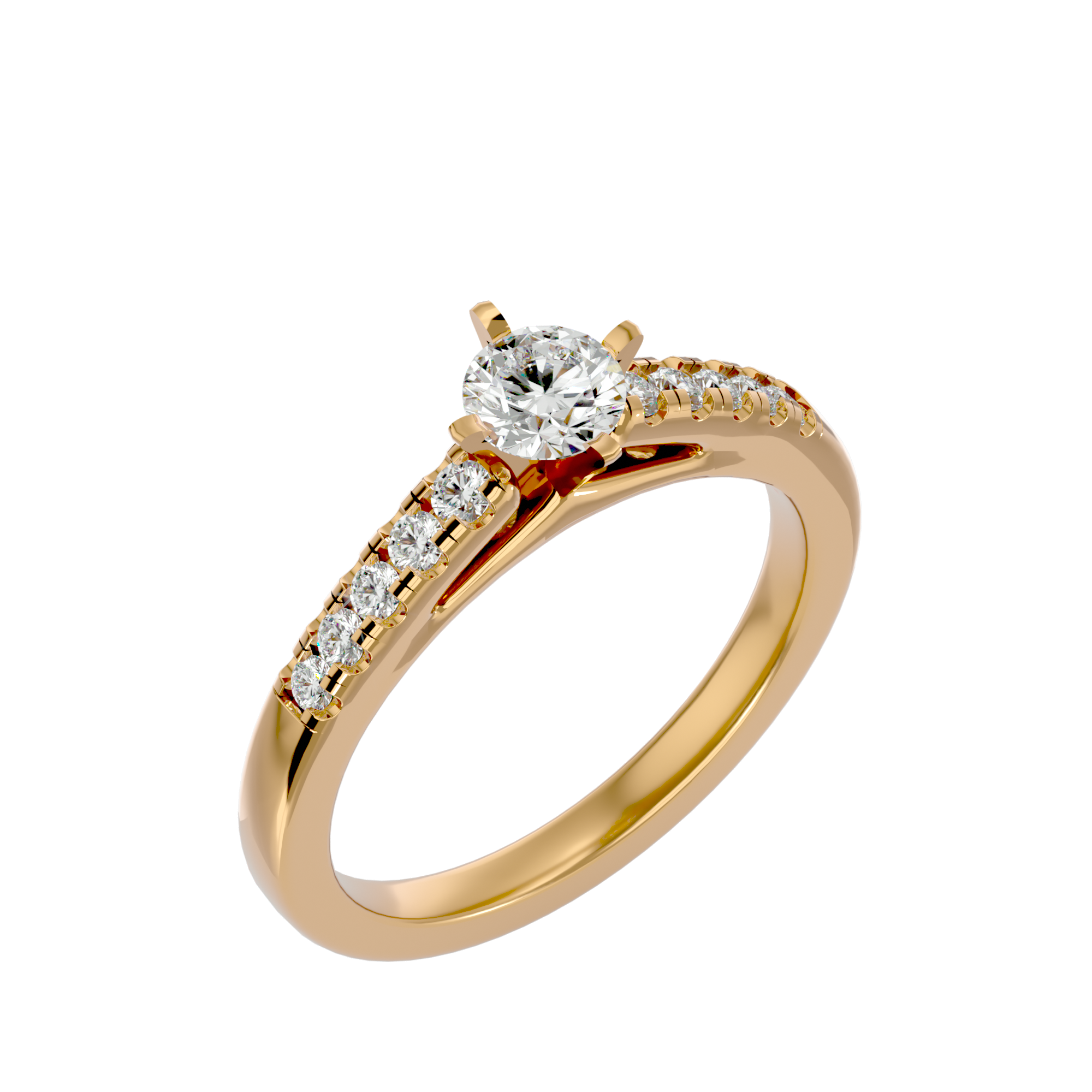 1/2 ctw Round Lab Grown Diamond Side Stone Engagement Ring