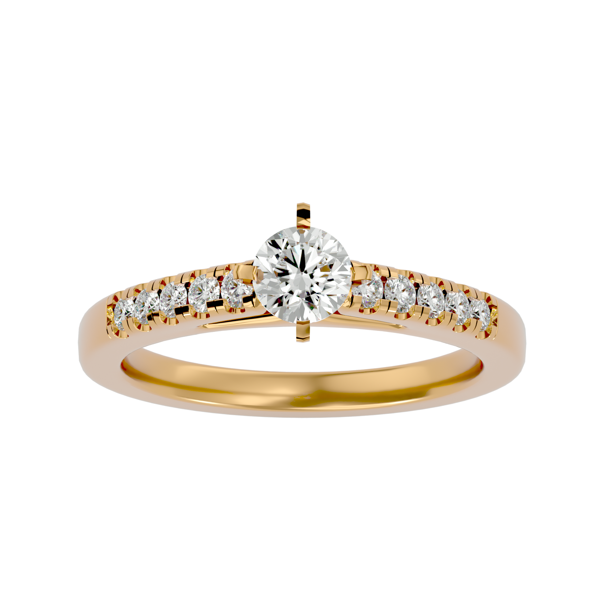 1/2 ctw Round Lab Grown Diamond Side Stone Engagement Ring