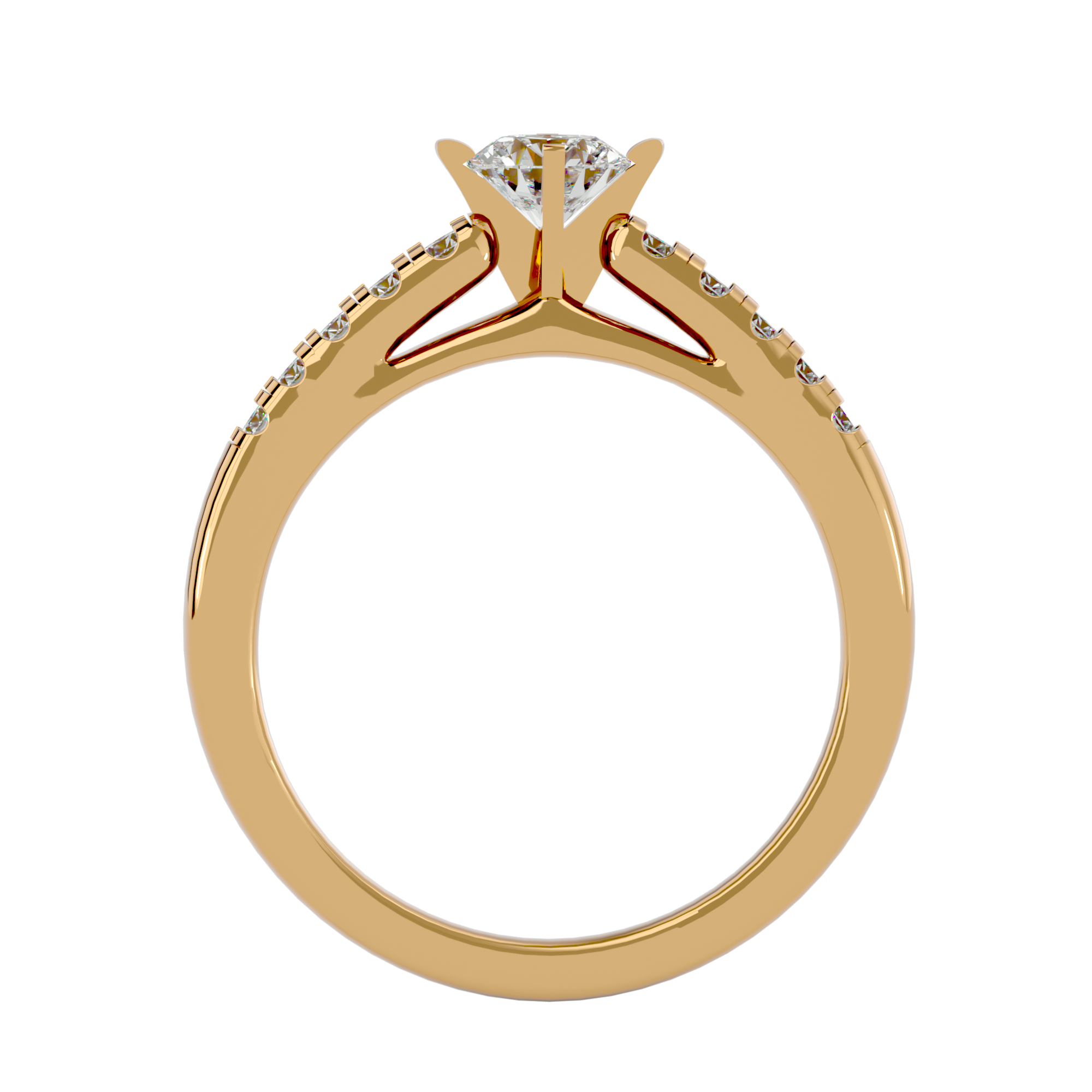 1/2 ctw Round Lab Grown Diamond Side Stone Engagement Ring