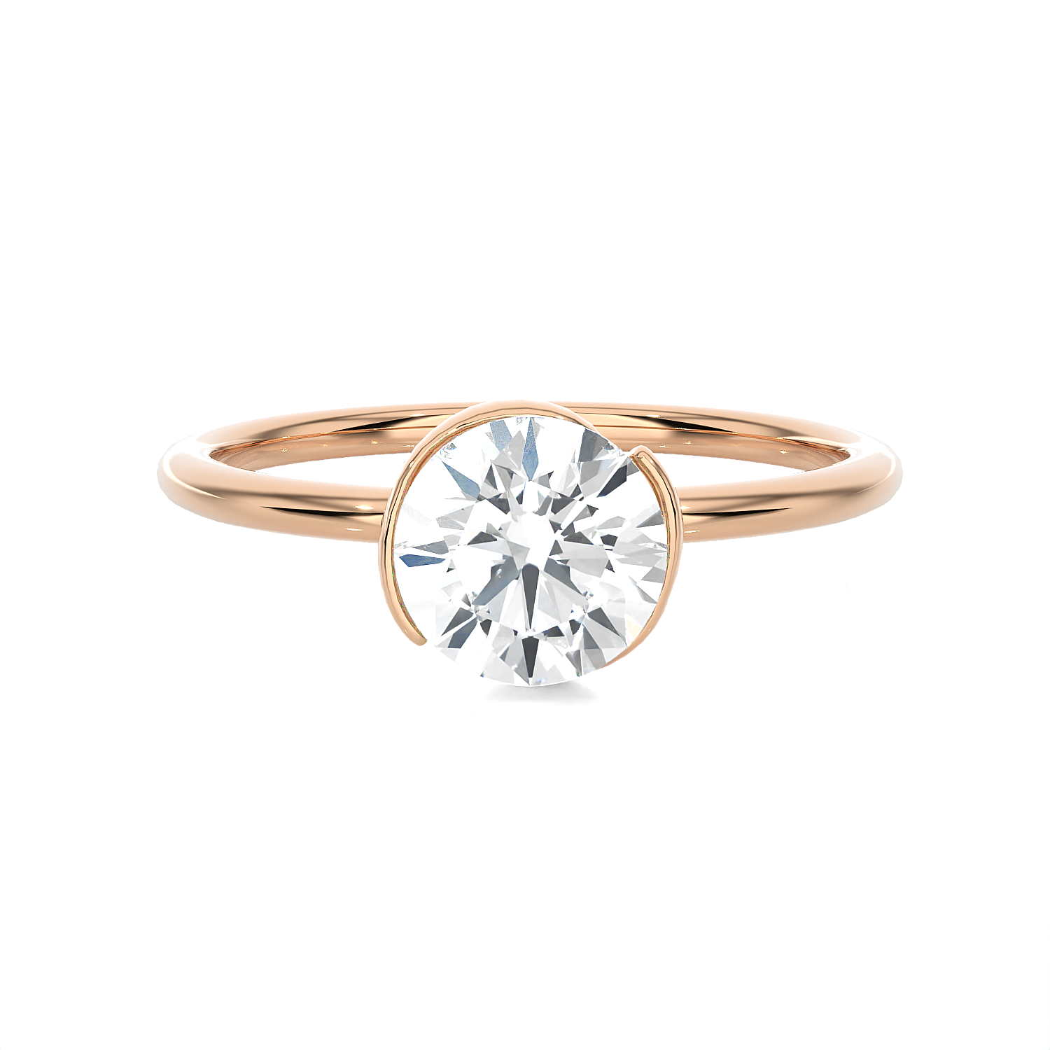 7/8 ctw Round Lab Grown Diamond Solitaire Engagement Ring