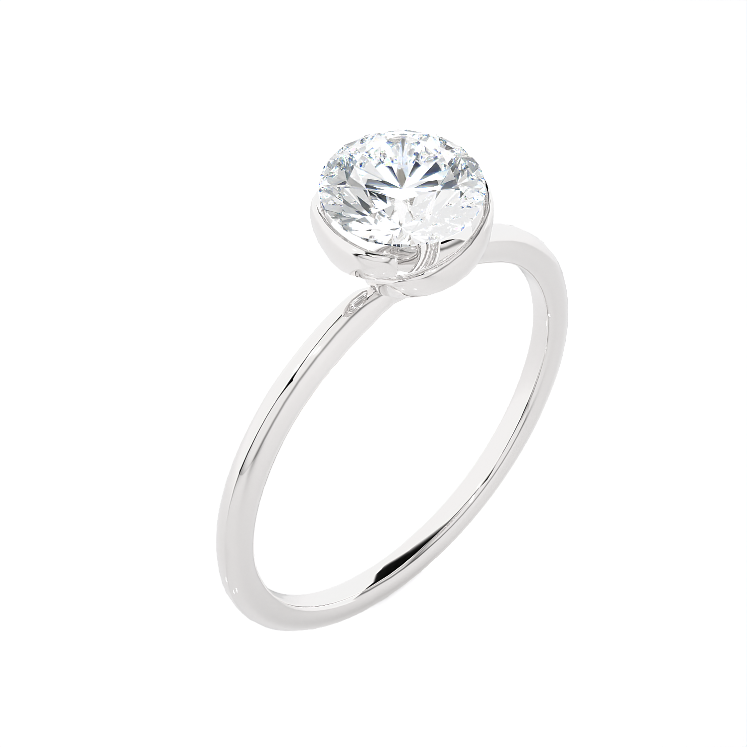 7/8 ctw Round Lab Grown Diamond Solitaire Engagement Ring
