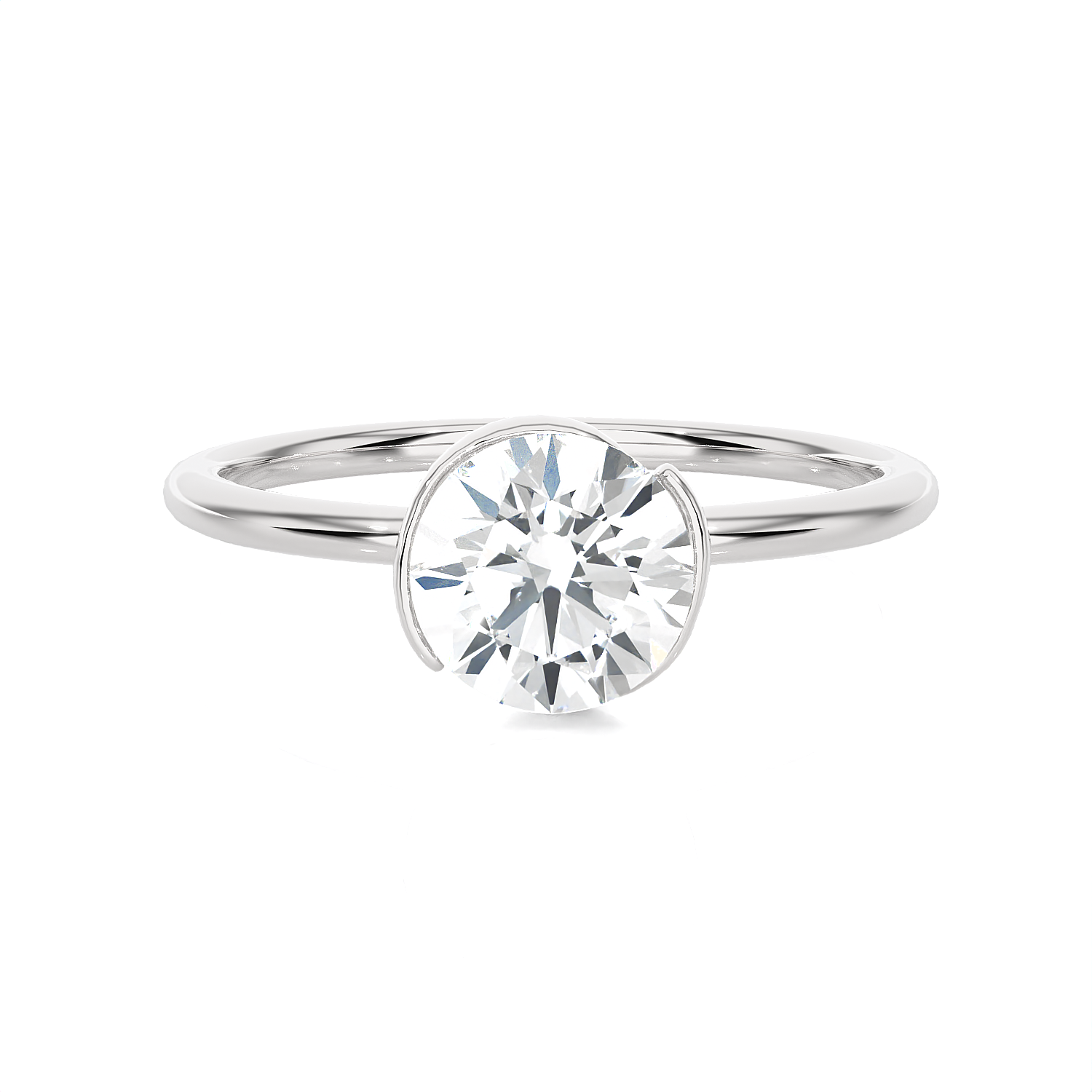 7/8 ctw Round Lab Grown Diamond Solitaire Engagement Ring