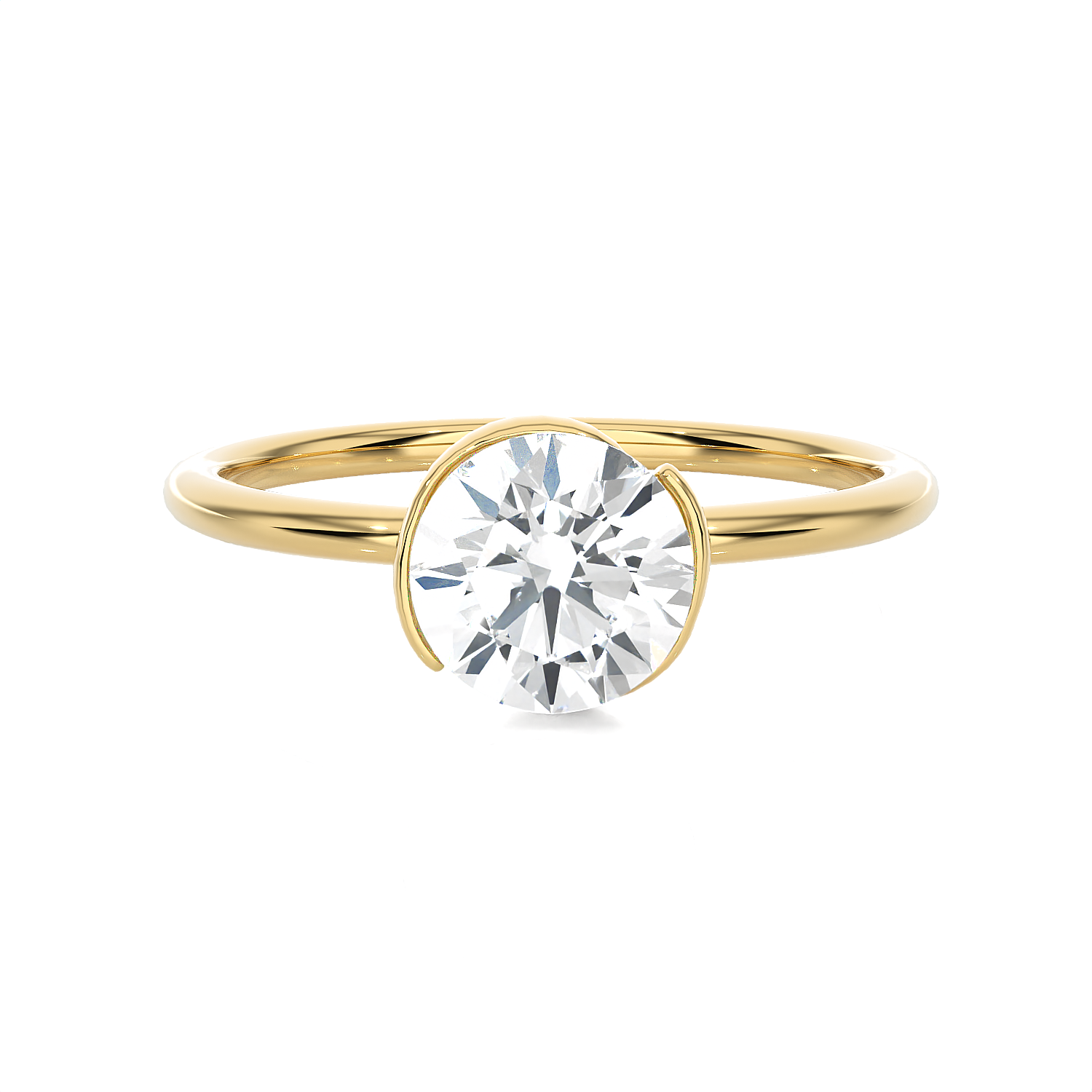 7/8 ctw Round Lab Grown Diamond Solitaire Engagement Ring