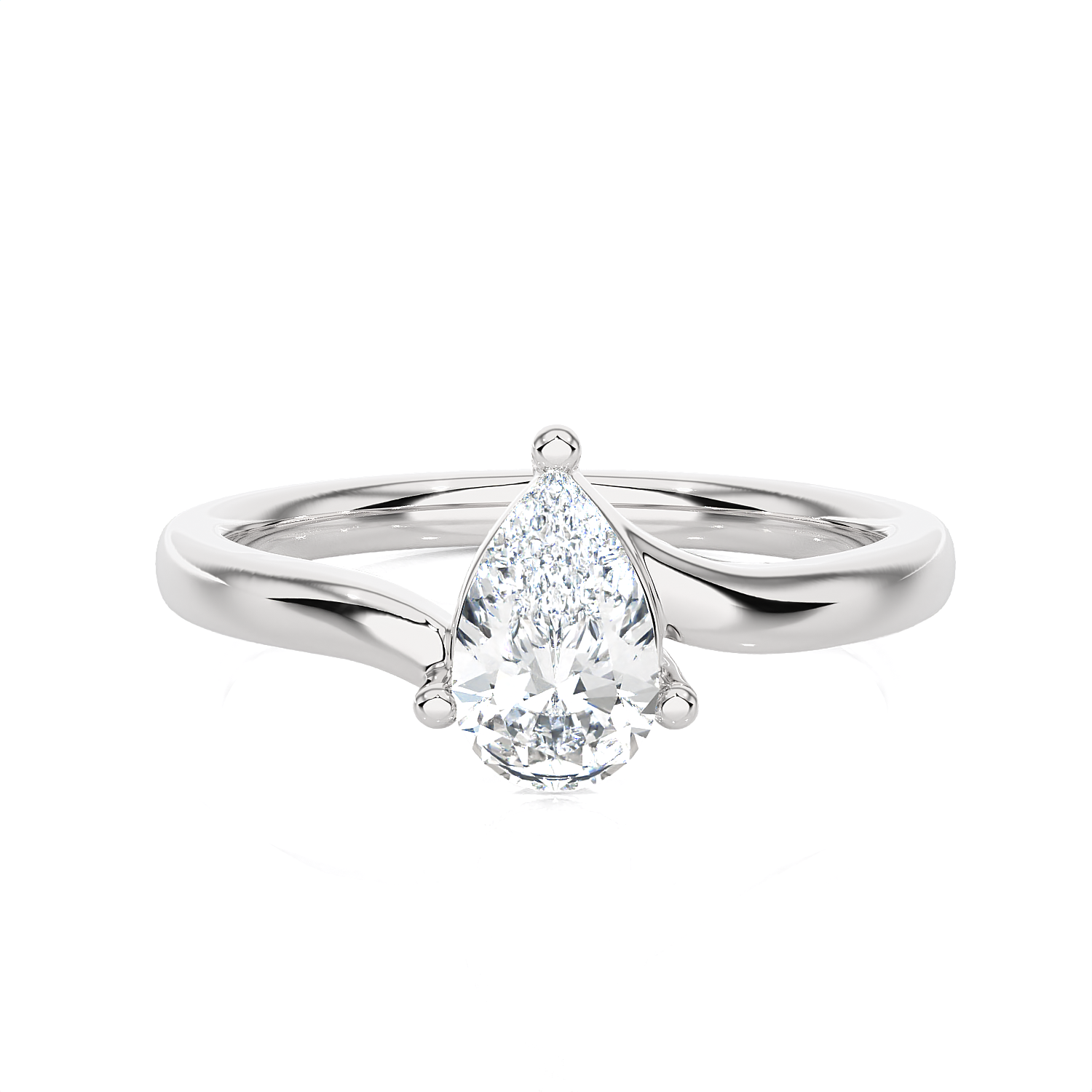 3/4 ctw Pear-Shaped Lab Grown Diamond Solitaire Engagement Ring