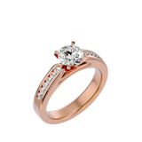 3/4 ctw Round Lab Grown Diamond Side Stone Engagement Ring