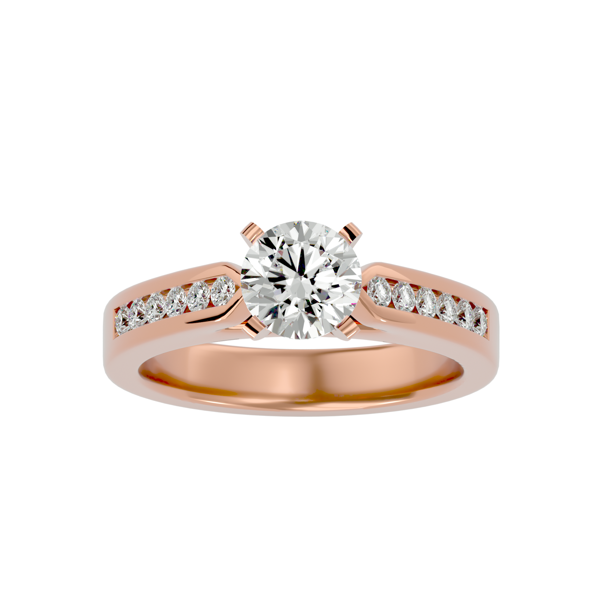 3/4 ctw Round Lab Grown Diamond Side Stone Engagement Ring