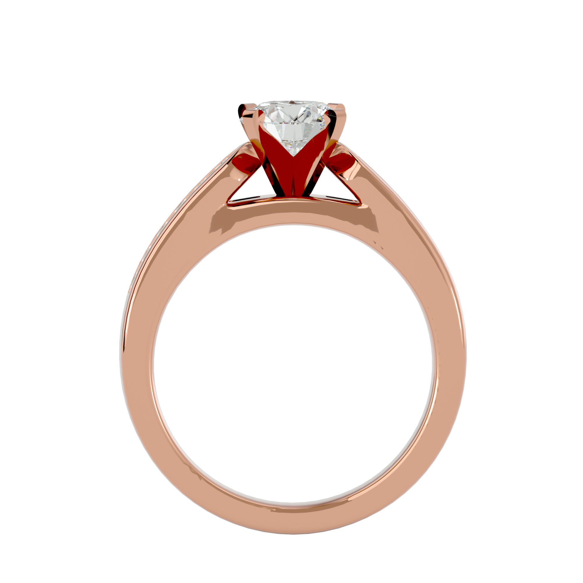3/4 ctw Round Lab Grown Diamond Side Stone Engagement Ring