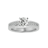 3/4 ctw Round Lab Grown Diamond Side Stone Engagement Ring