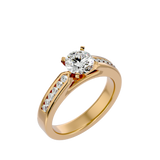 3/4 ctw Round Lab Grown Diamond Side Stone Engagement Ring