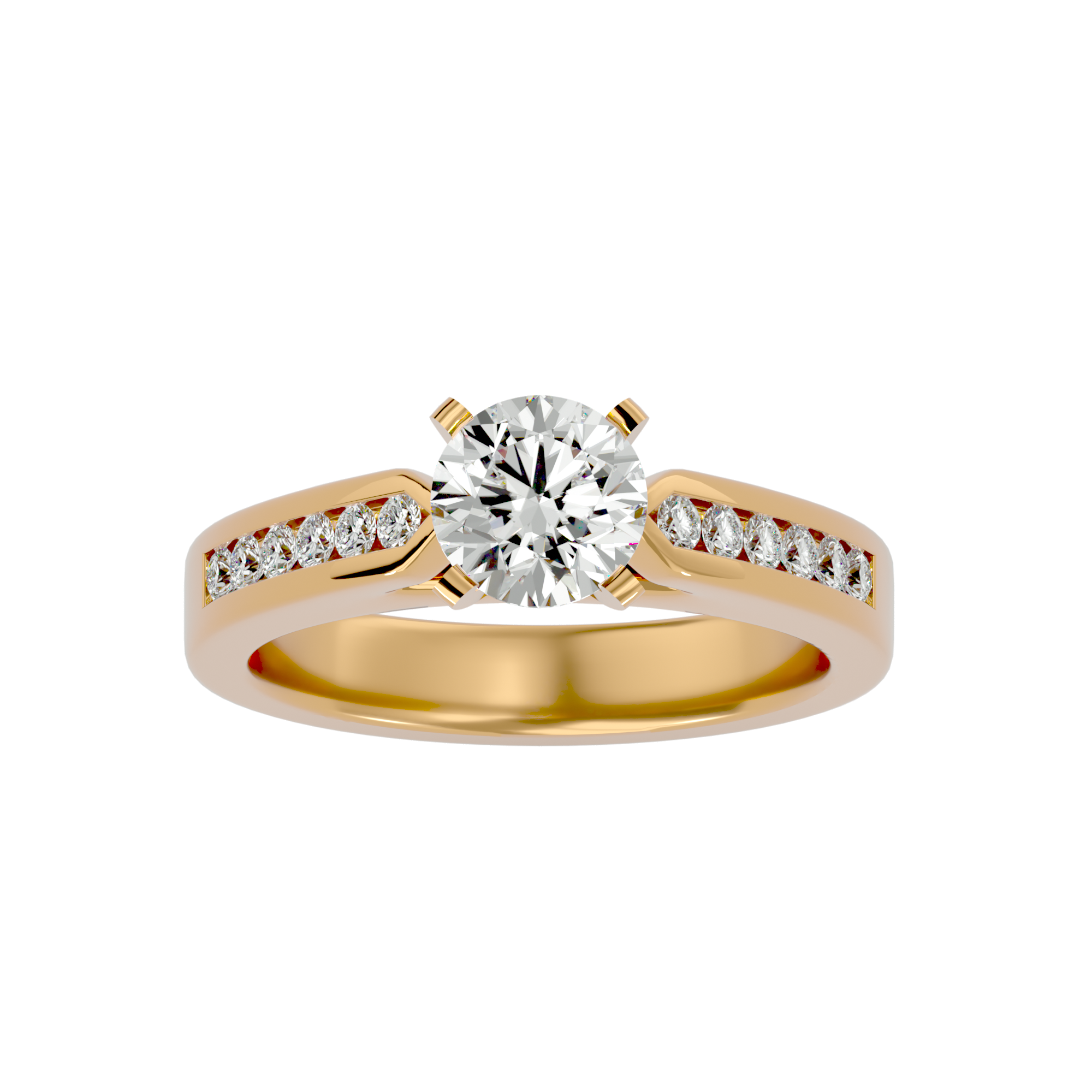 3/4 ctw Round Lab Grown Diamond Side Stone Engagement Ring
