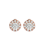 Round Lab Grown Diamond Halo Stud Earrings