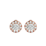 Round Lab Grown Diamond Halo Stud Earrings