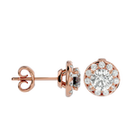 Round Lab Grown Diamond Halo Stud Earrings